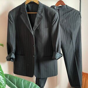 90's Mob Boss Oversized Pinstriped Jacket & Pant Suit Set